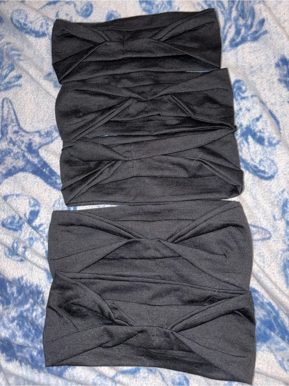 Pack of 5 black headbands